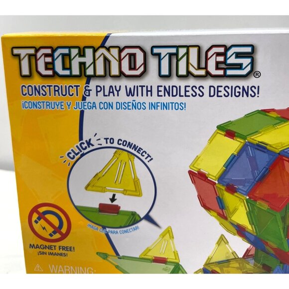 Techno Tiles Stem Construction Set 240+ Building Pieces Ages 4-8 - Picture 2 of 6